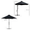 Outsunny 3(m) Solar LED Cantilever Parasol - Black