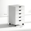 HOMCOM Five-Drawer Filing Cabinet - White