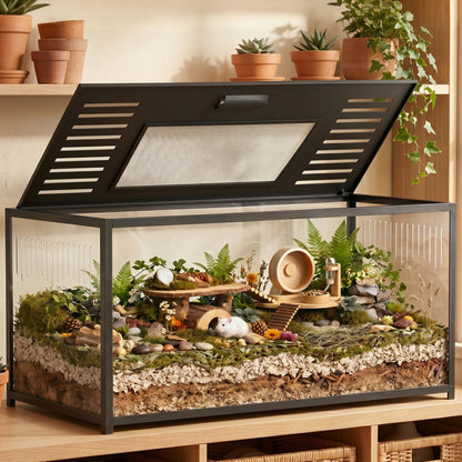 PawHut Large Hamster Cage, Chewproof Metal Rat Cage with Openable Top for Syrian Dwarf Hamster, Gerbil, 100 x 50 x 52.5 cm