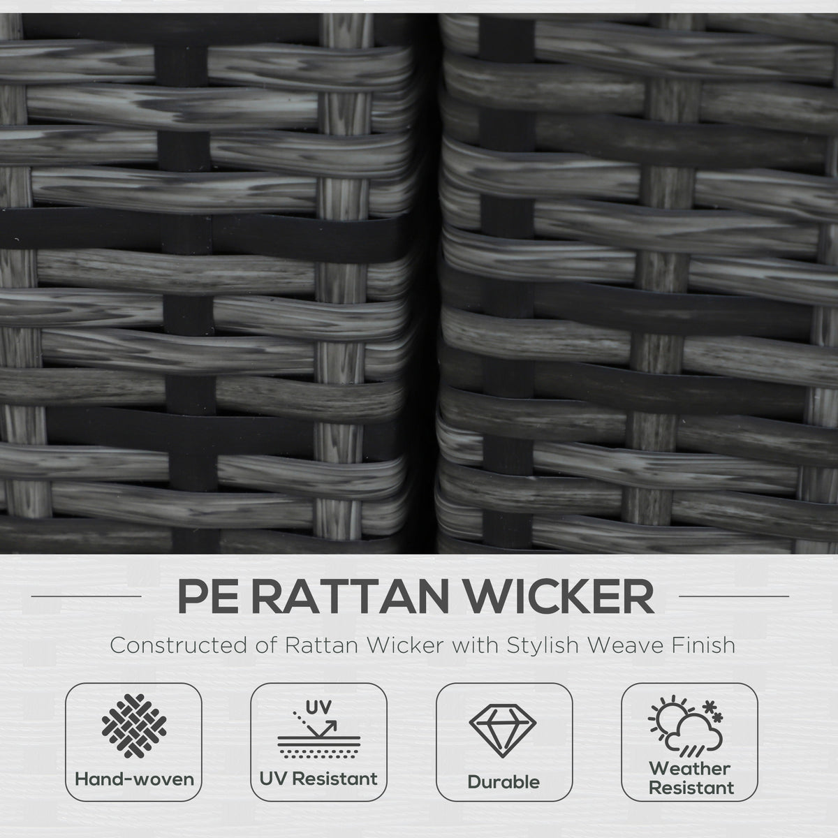 Outsunny 8 Piece Rattan Corner Sofa Set in Grey