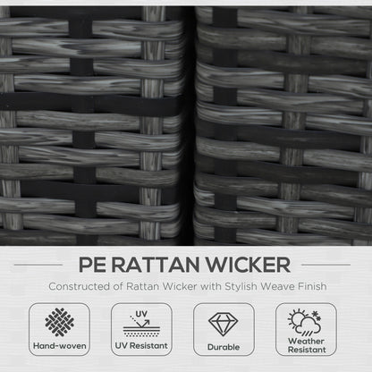 Outsunny 8 Piece Rattan Corner Sofa Set in Grey
