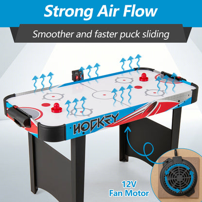 Strong air flow from the fan motor on the game room air hockey table