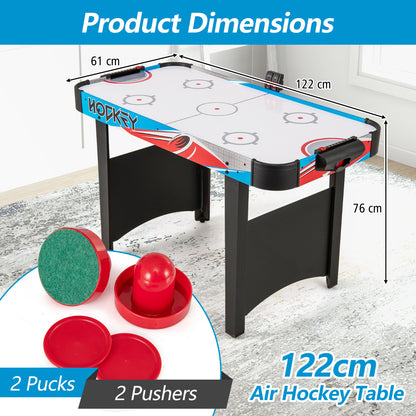 Product dimensions of the game room air hockey table