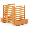 2/3-Panel Freestanding Air Conditioner Fence with Planter Box-Yellow-3-Panel