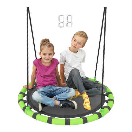 AIYAPLAY 100cm Diameter Kid Nest Swing Seat with two children sitting on it