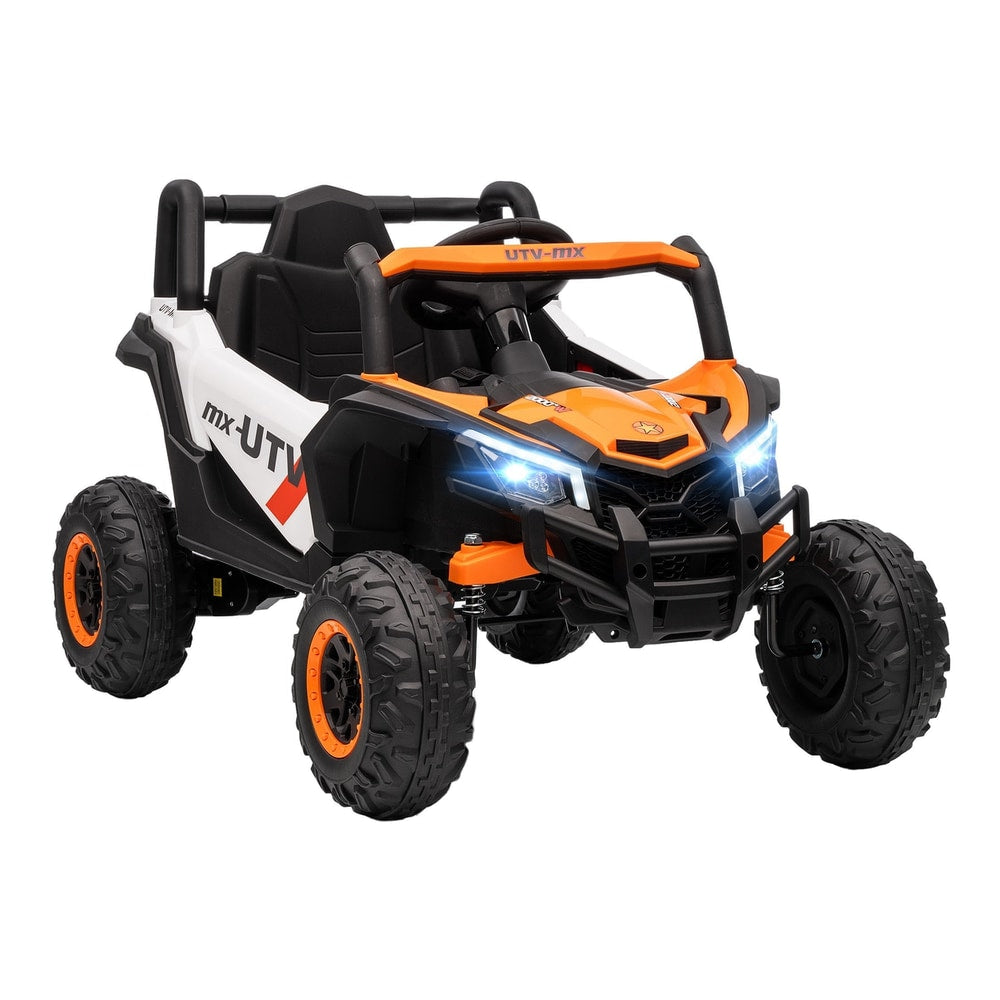 AIYAPLAY 12V Kids Ride On Car with Remote Control, orange and white UTV style