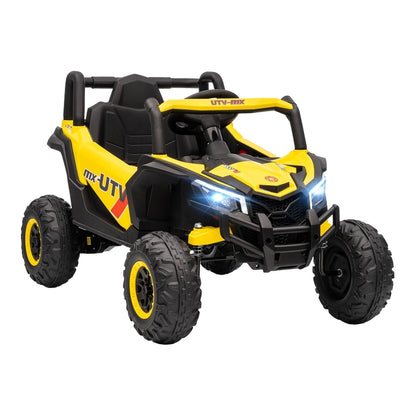 AIYAPLAY 12V Kids Ride On Car with Remote Control in bright yellow with black accents