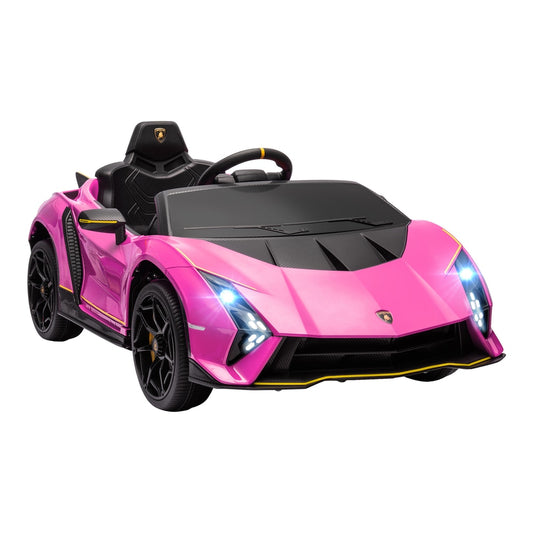 AIYAPLAY 12V Lamborghini Autentica Licensed Kids Electric Car in Pink