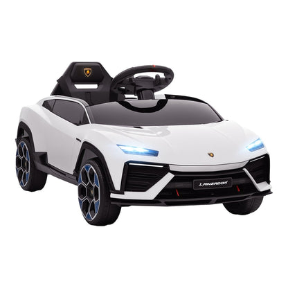 AIYAPLAY 12V Licensed Lamborghini Electric Cars for Kids, ride on car with remote control in white