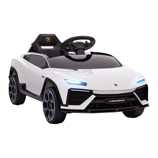 AIYAPLAY 12V Licensed Lamborghini Electric Cars for Kids, ride on car with remote control in white
