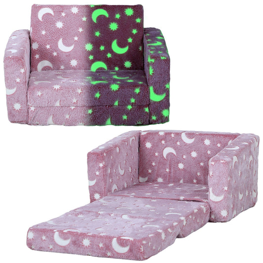 AIYAPLAY 2 in 1 Kids Folding Bed Armchair with glow in the dark cosmic design