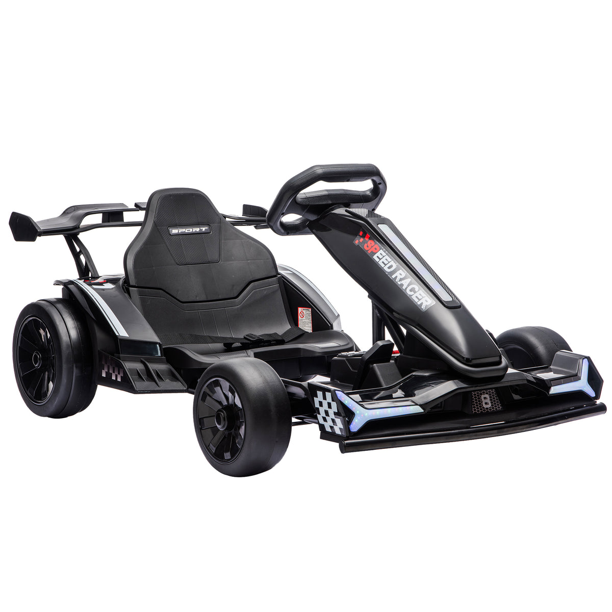 AIYAPLAY 24V Electric Go Kart in Black
