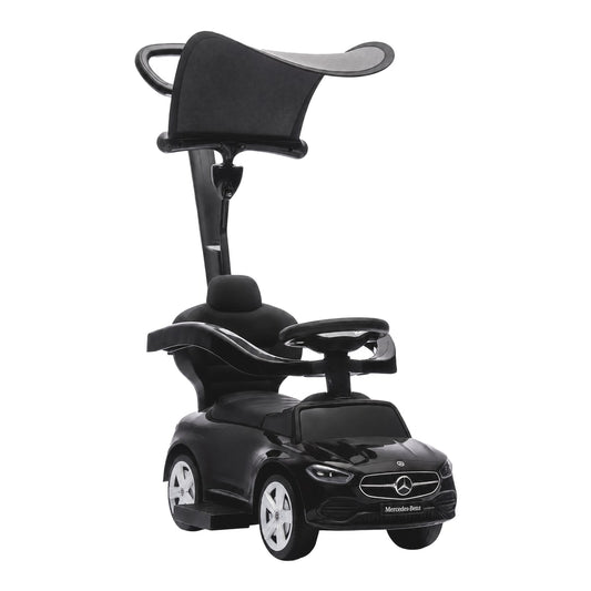 AIYAPLAY 4 in 1 Licensed Benz Ride on Push Car in Black