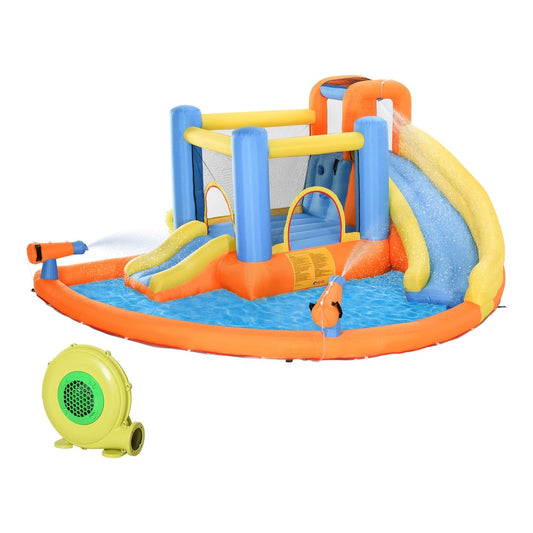 AIYAPLAY 5 in 1 Bouncy Castle with water slides, pool, climbing wall and an electric air blower