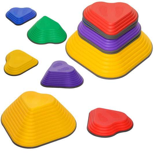 AIYAPLAY 6-Piece Heart-Shaped Kids Balance Stepping Stones and Motor Skills in multicolours
