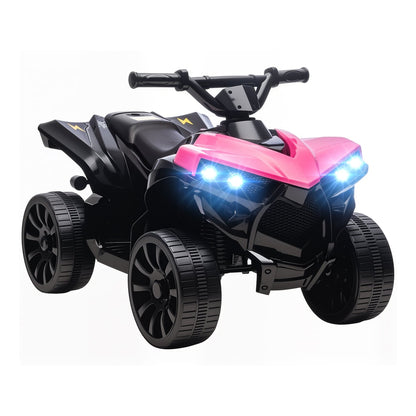 AIYAPLAY 6V Kids ATV with bright LED headlights and black wheels on a white background