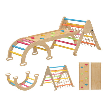 AIYAPLAY 8-in-1 Toddler Climbing Frame showing the slide, arch, and ladder components assembled