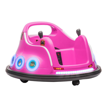 AIYAPLAY Angry Bird Licensed Waltzer Car in pink with illuminated LED lights and joysticks