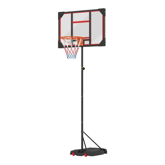 AIYAPLAY Basketball Hoop Outdoor Indoor, a portable basketball hoop with a red base and black pole