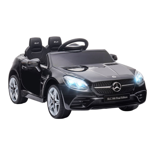 HOMCOM Benz SLC 300 Licensed 12V Kids Electric Ride On in black with illuminated headlights
