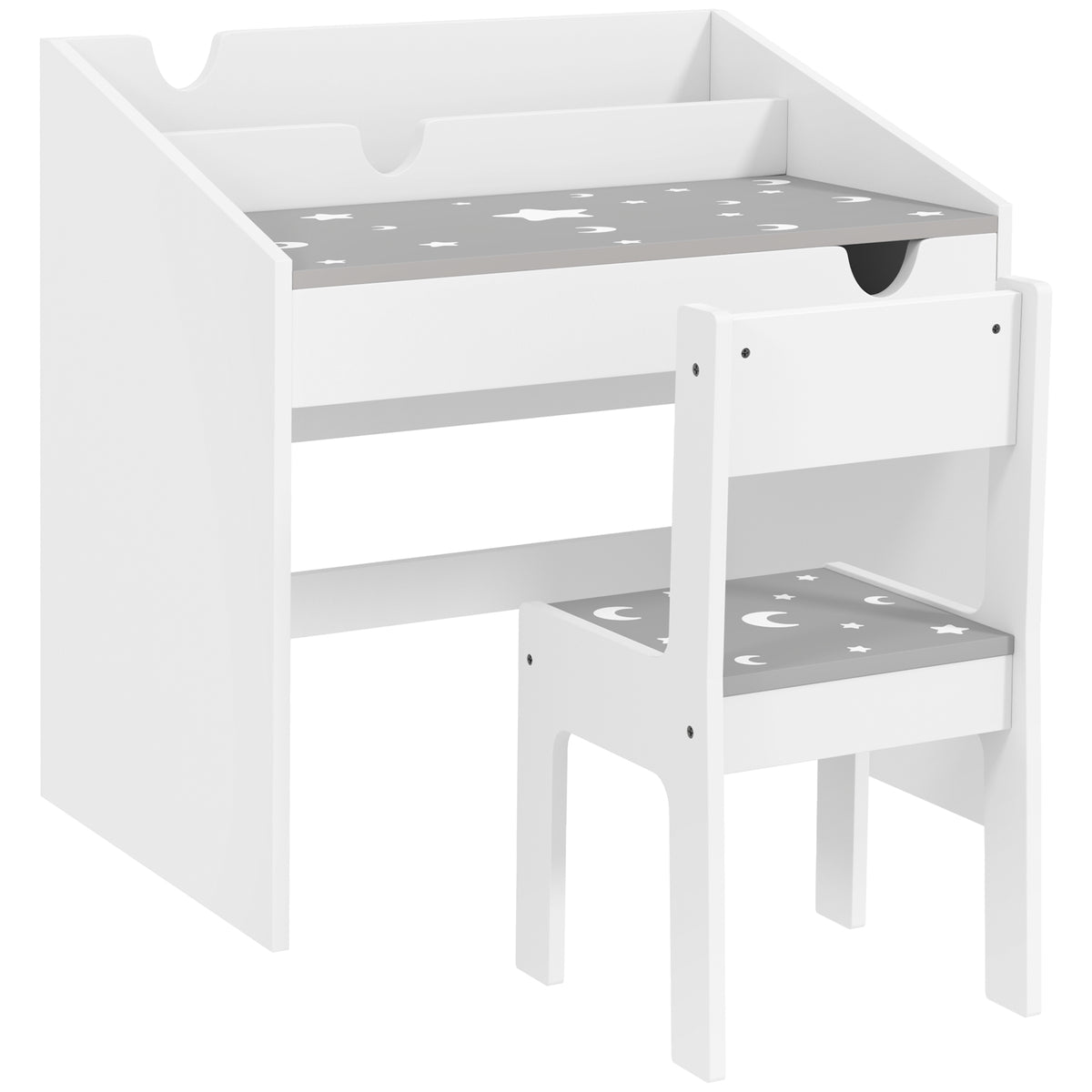 AIYAPLAY Children Study Table and Chair in Grey