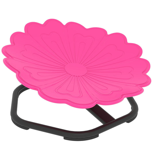 AIYAPLAY Flower-Shaped Sensory Spinning Chair in bright pink with a black base