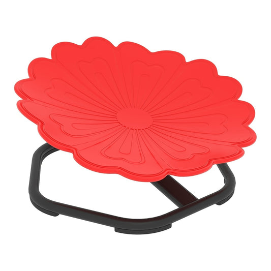 AIYAPLAY Flower-Shaped Sensory Spinning Chair, a red spinning seat with a black base