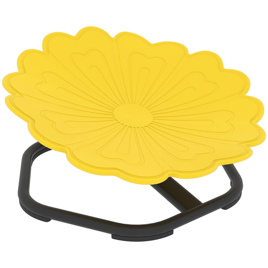 AIYAPLAY Flower-Shaped Sensory Spinning Chair in yellow with a black base