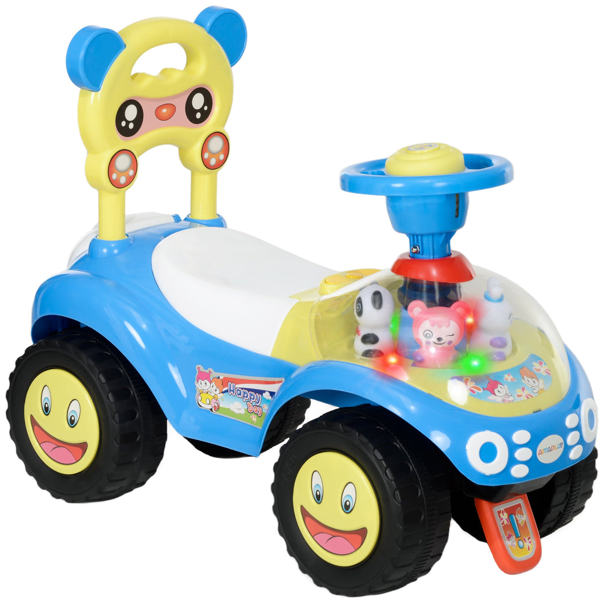AIYAPLAY Foot to Floor oddler Ride on Toy with music, lights and storage