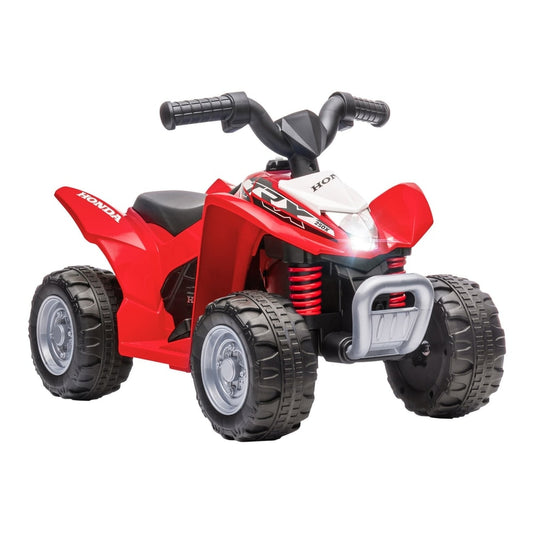 AIYAPLAY Honda Licensed Kids Electric Quad Bike in red with a glowing front headlight