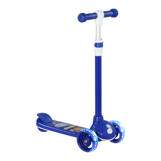 AIYAPLAY Kids 3 Wheel Scooter in blue with three wheels and LED lights