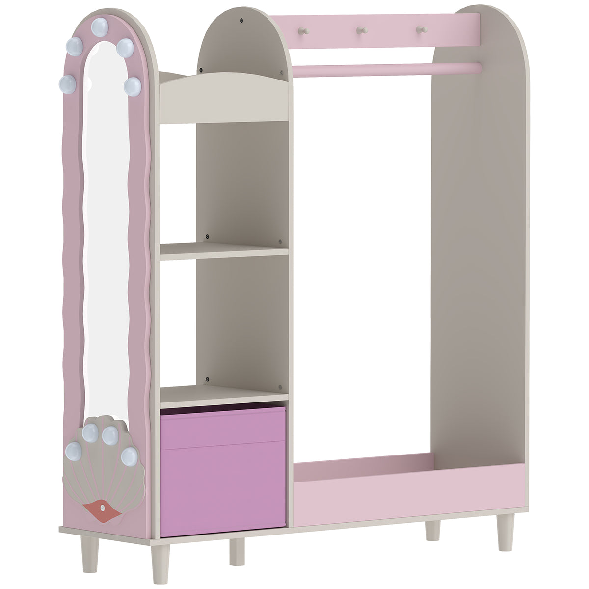 AIYAPLAY Kids Clothing Rack in Pink