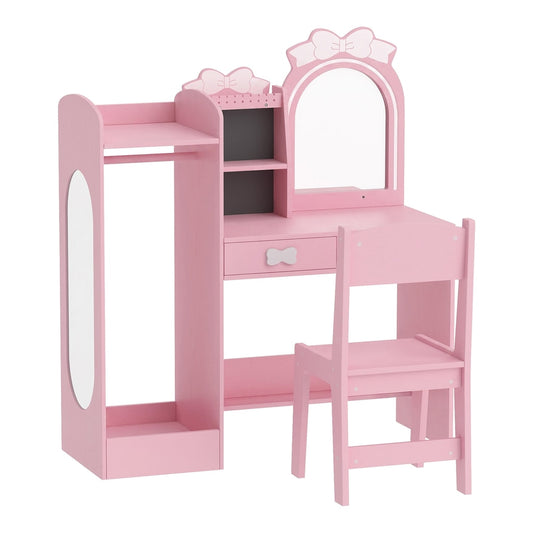 AIYAPLAY Kids Dressing Table in Pink