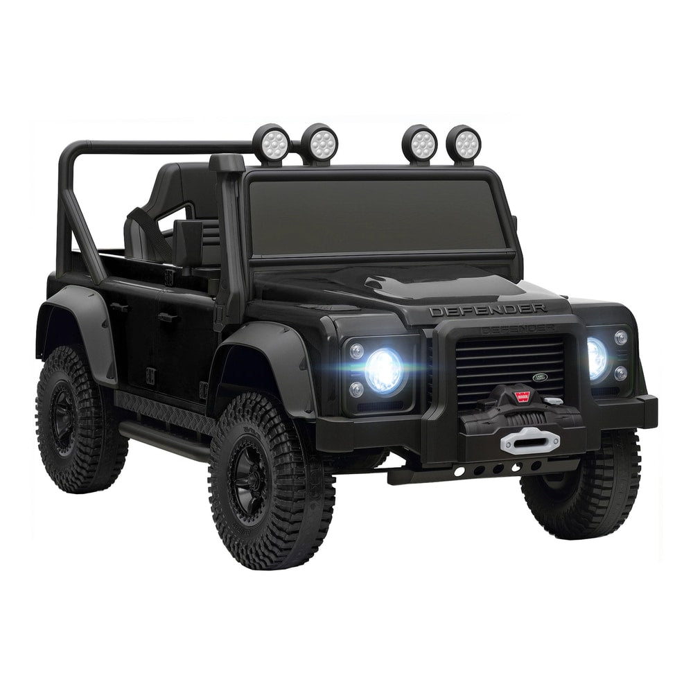 AIYAPLAY Kids Ride On Car with Remote Control in black with bright LED headlights