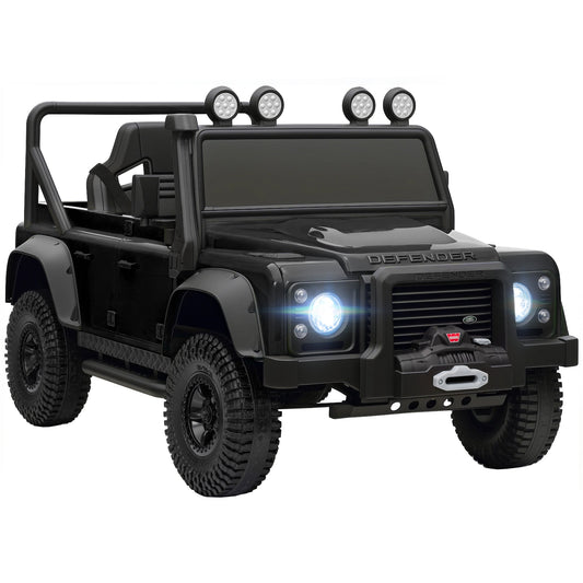 AIYAPLAY Kids Ride On Car with Remote Control in black with bright LED headlights