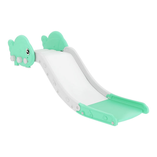 AIYAPLAY Kids Sofa Slide with 130cm Extended Length in green and grey plastic with dinosaur ends