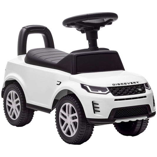 AIYAPLAY Land Rover Licensed Toddler Ride on Car in white, front three-quarter view