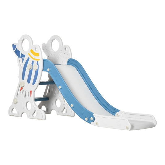 AIYAPLAY Space-Themed Baby Slide in blue and white with rocket ship side panels