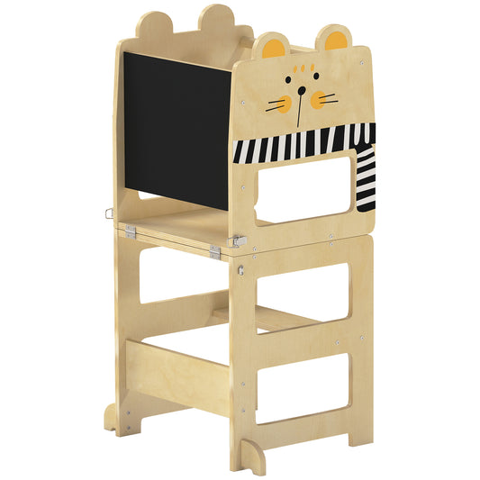 AIYAPLAY Toddler Step Stool in a Natural Wood Finish