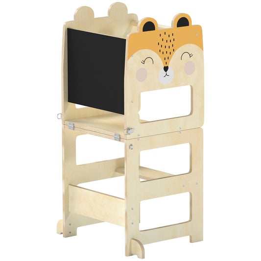 AIYAPLAY Toddler Step Stool in a Natural Wood Finish