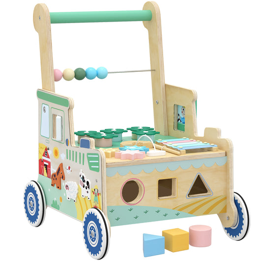 AIYAPLAY Wooden Baby Walker for 1-3 Year in Green