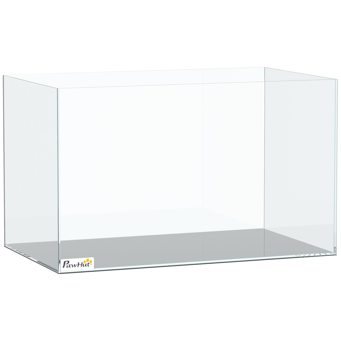 PawHut Fish Tank Bare Glass for DIY Glass Aquarium with Protective Base Mat 43L Transparent for Fish Shrimps