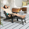 All-Weather HIPS Lounge Patio Adirondack Chair with Retractable Footrest-Black