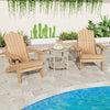 All-Weather HIPS Lounge Patio Adirondack Chair with Retractable Footrest-Brown