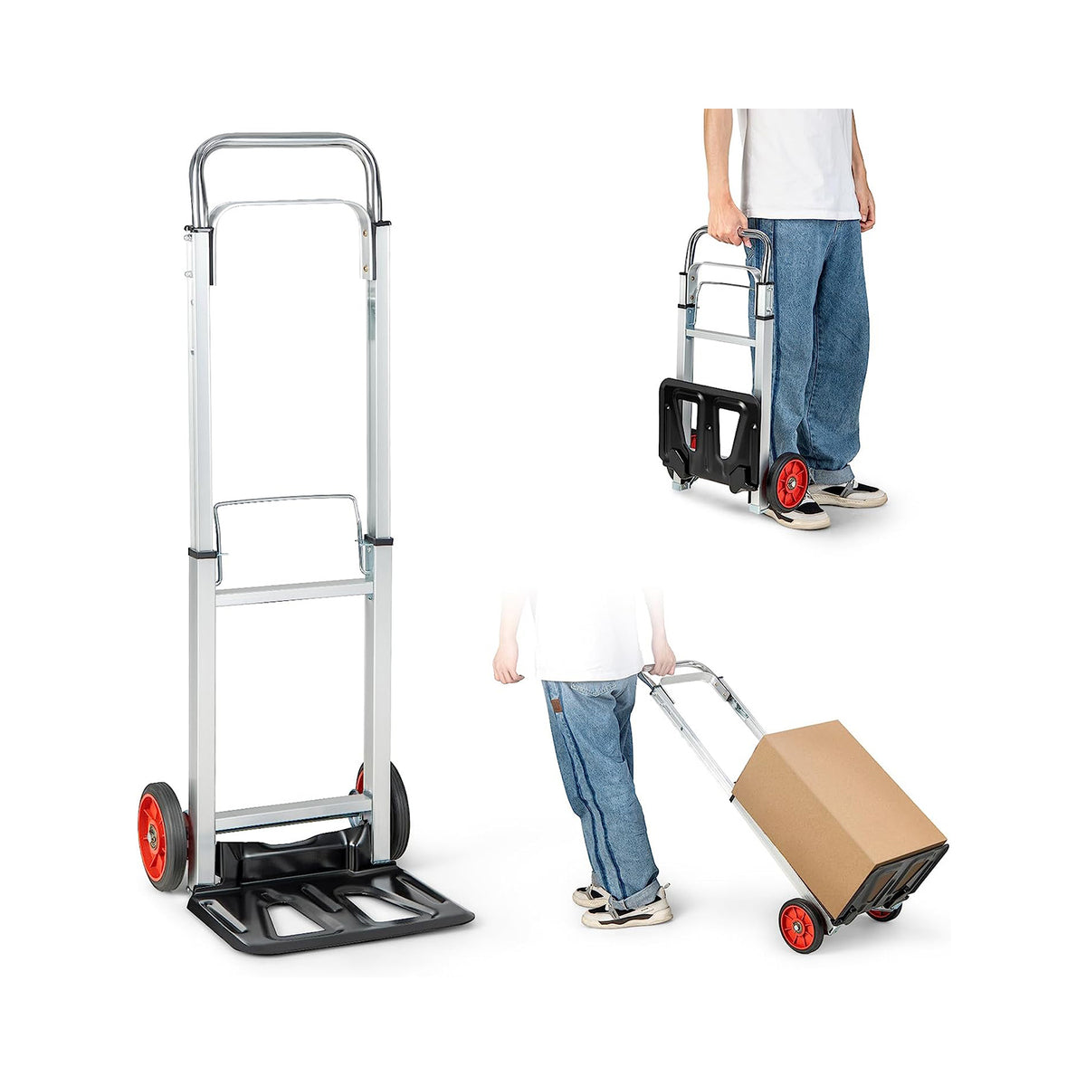 The sack truck barrow shown in different configurations