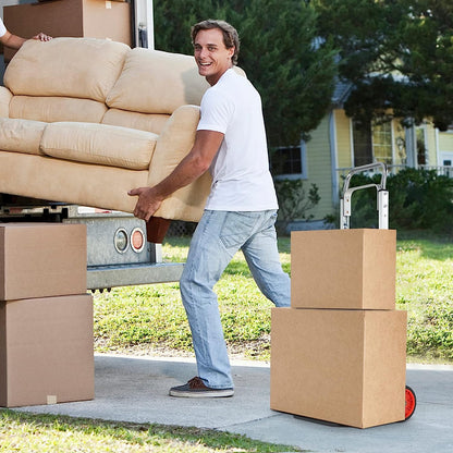 The sack truck barrow being used to move a sofa out of a van