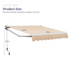 Aluminum Patio Sun Shade with Crank Handle and Water-Resistant Polyester-Beige