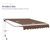 Aluminum Patio Sun Shade with Crank Handle and Water-Resistant Polyester-Brown