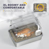 PawHut Extra Large Stainless Steel, Cat Litter Tray with Scoop, Flip Top