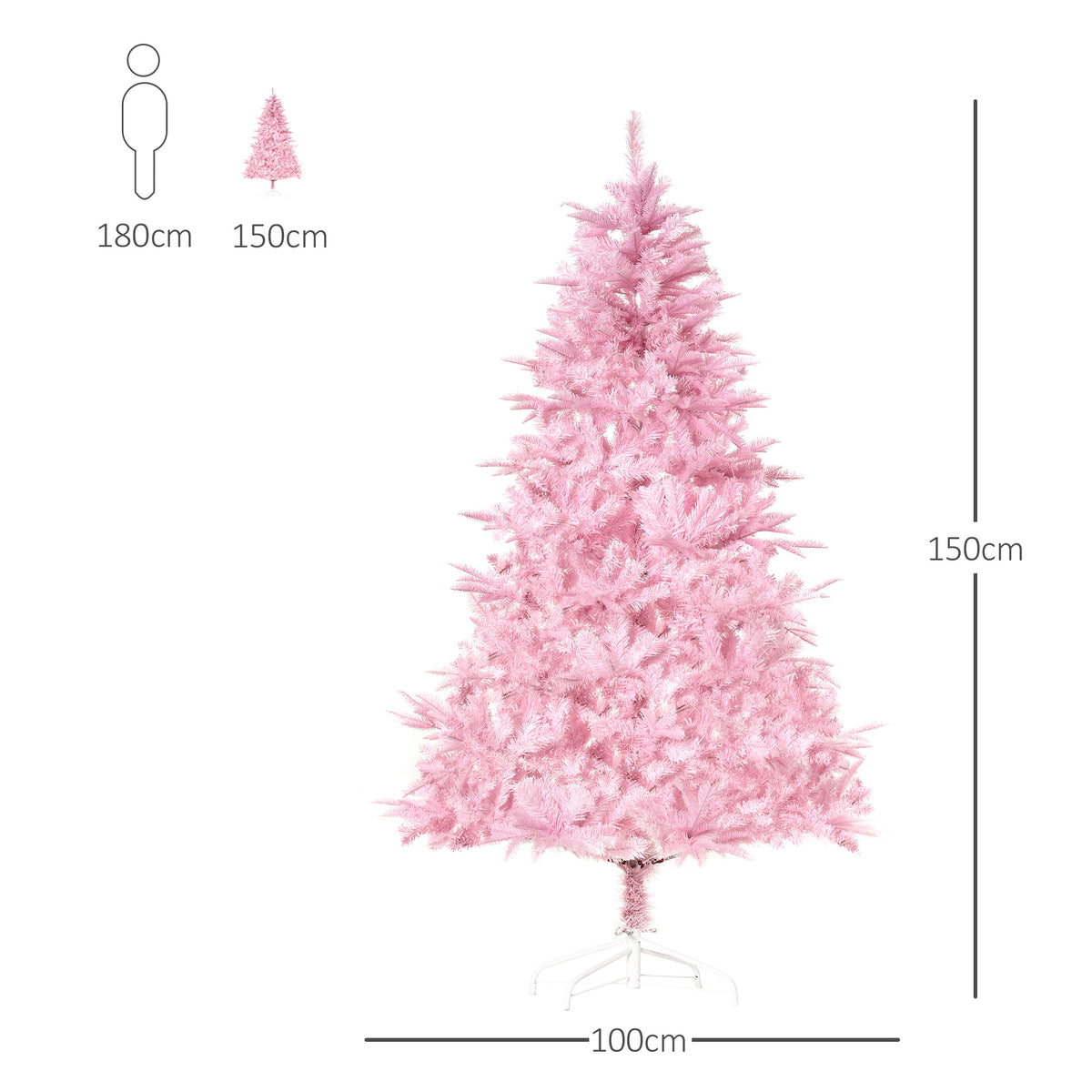 HOMCOM 5FT Artificial Christmas Tree in Pink